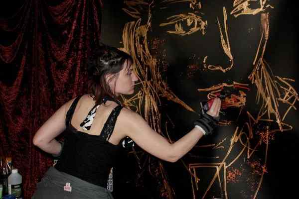 Nadine Samuel, peinture en direct au Club l'Espace, 2009 
